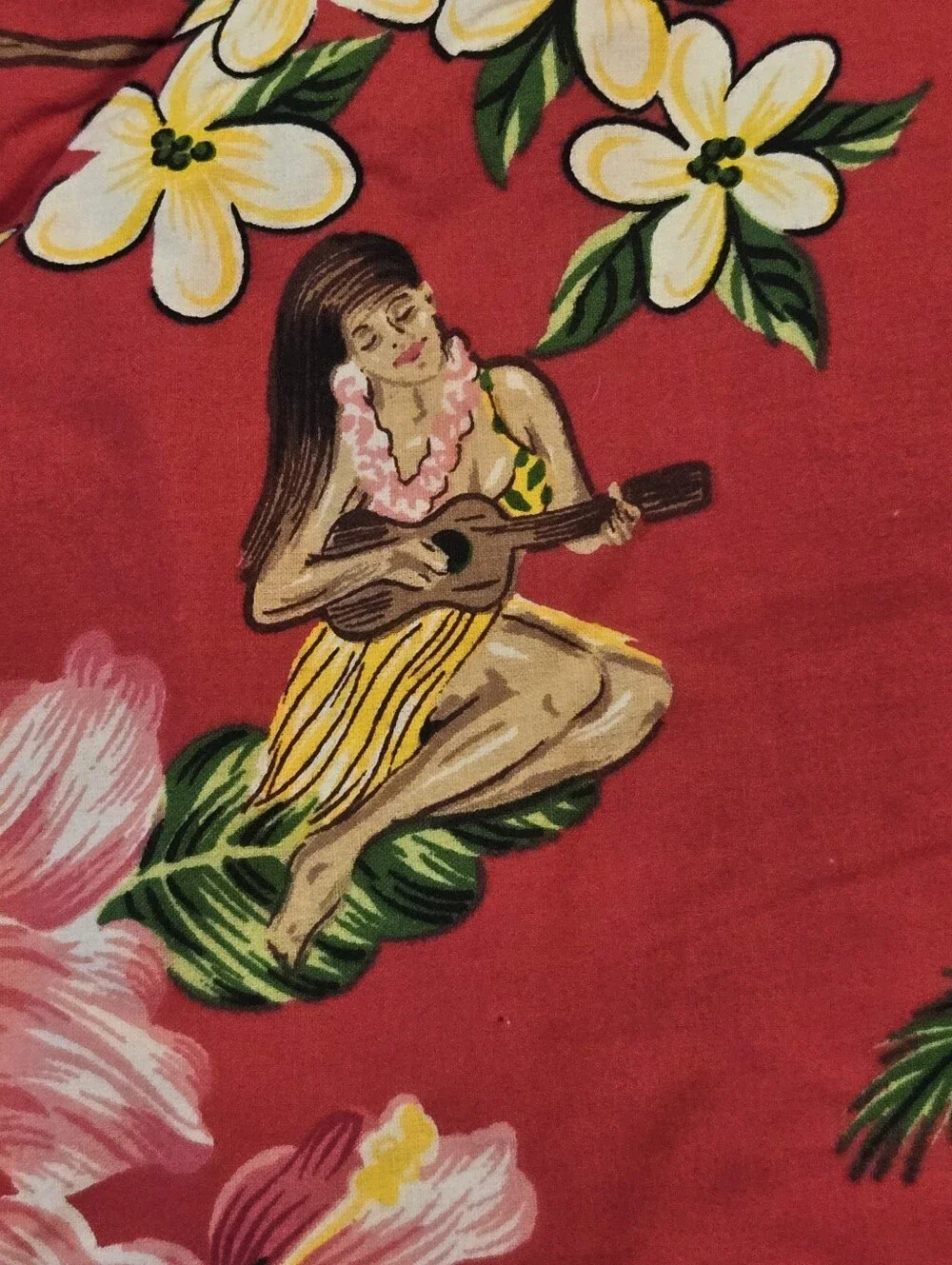 Dean Miller Heavenly Aloha Hula Girl Comforter 2 Shams Cotton Full Size